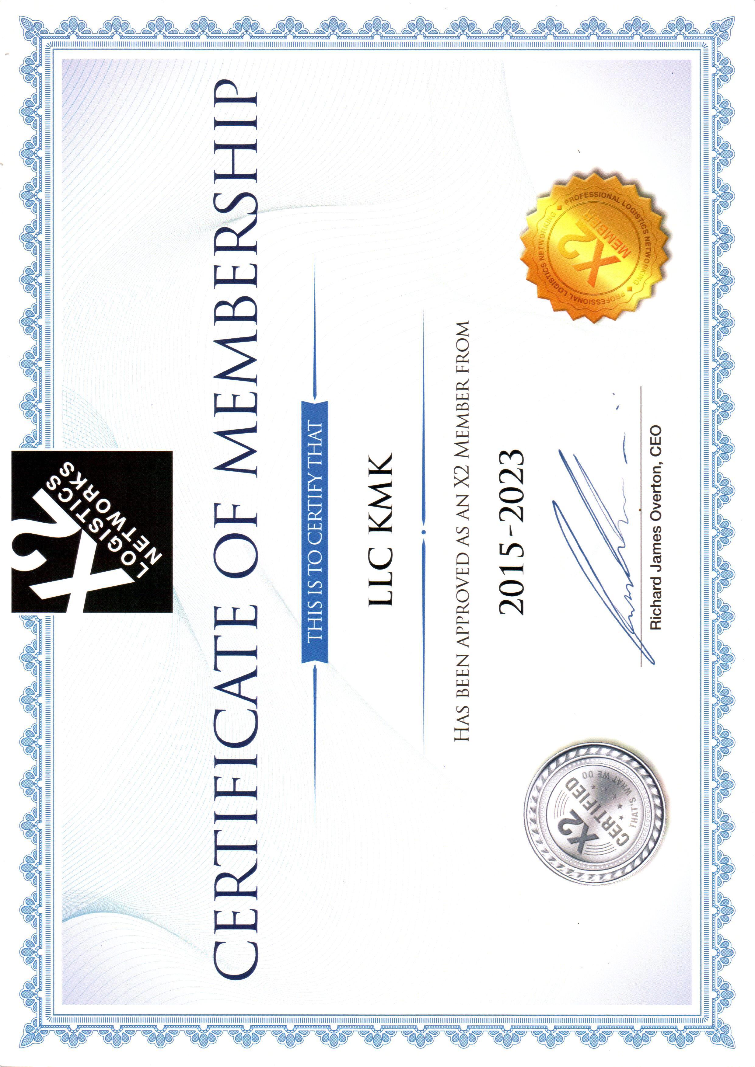 Certificate of Membership